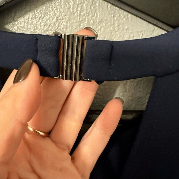 J.McLaughlin Barry Navy Blue Stretch Scuba Dress Size Medium Sleeveless - Picture 6 of 7